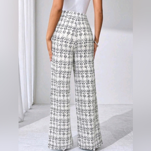 Summer Elegant Women's Plaid Printed Elastic Knitted Pants, Suitable - Picture 2 of 6